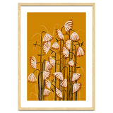 Linocut Flower Meadow Mustard Yellow thumbnail