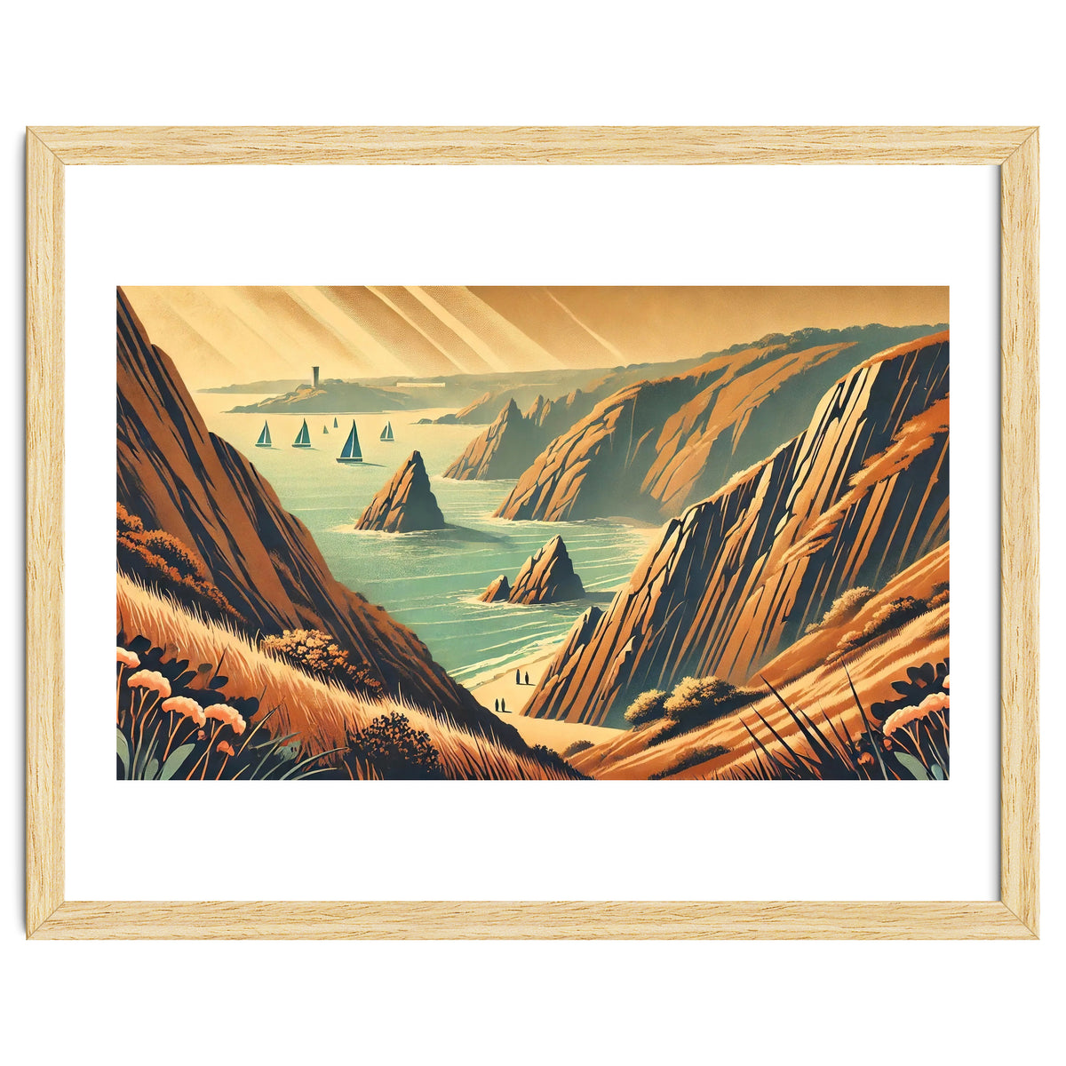 Vintage Cliffside Serenity Poster