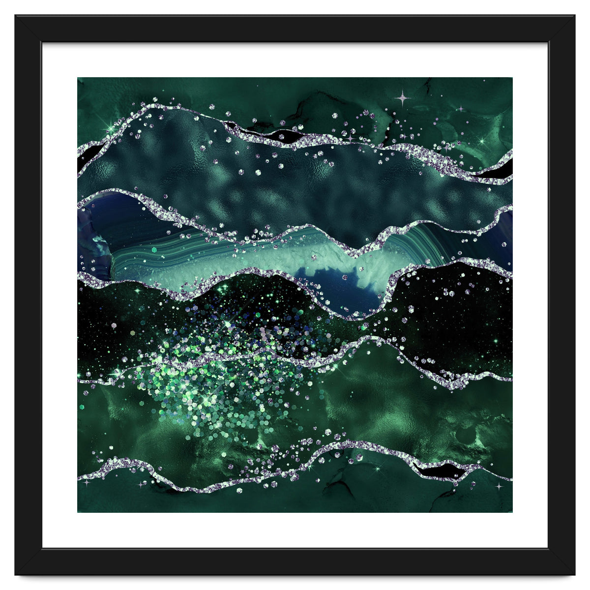 Emerald Glitter Agate Texture 05