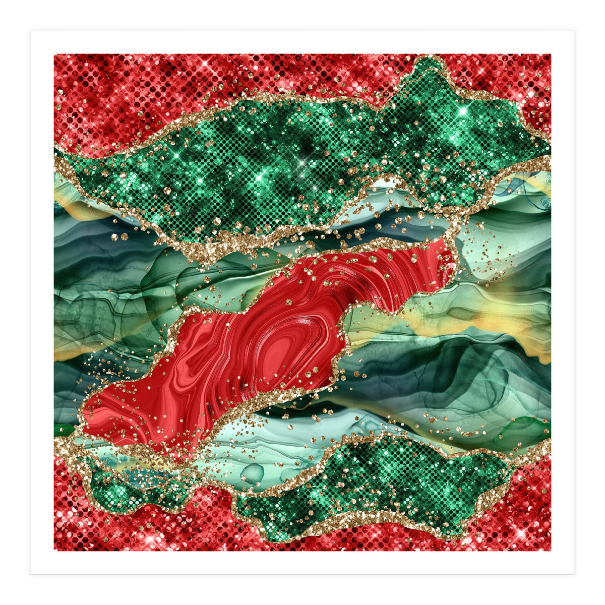Christmas Glitter Agate Texture 03 (Print Only)