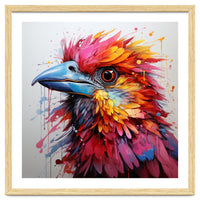 Vibrant Abstract Bird Portrait Watercolor Splash