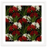 Red and White Spider Lily Flower Print Elegant Botanical Japanese Inspired Floral Artwork thumbnail