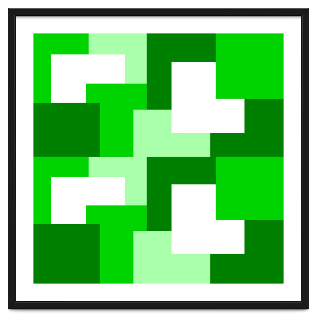 Green Abstract Square Tiles