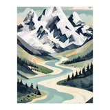 Majestic Alpine Peaks: Organic Modern Landscape Art (Print Only) thumbnail