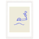 Smoked Love, Line Art Drawing Sketch, Minimalism Doodle Woman Cigarette Cigar Smoke, Eclectic Bohemian Framed thumbnail