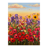 Vibrant Wildflower Field Oil Painting (Print Only)