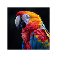 Scarlet Macaw Parrot Vibrant Plumage Close Up (Print Only)