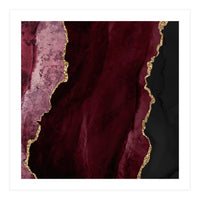 Burgundy & Gold Agate Texture 01 (Print Only)