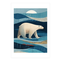 Polar Bear In The Blue Arctic (Print Only)