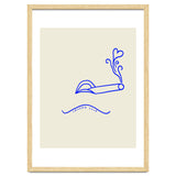 Smoked Love, Line Art Drawing Sketch, Minimalism Doodle Woman Cigarette Cigar Smoke, Eclectic Bohemian Framed thumbnail