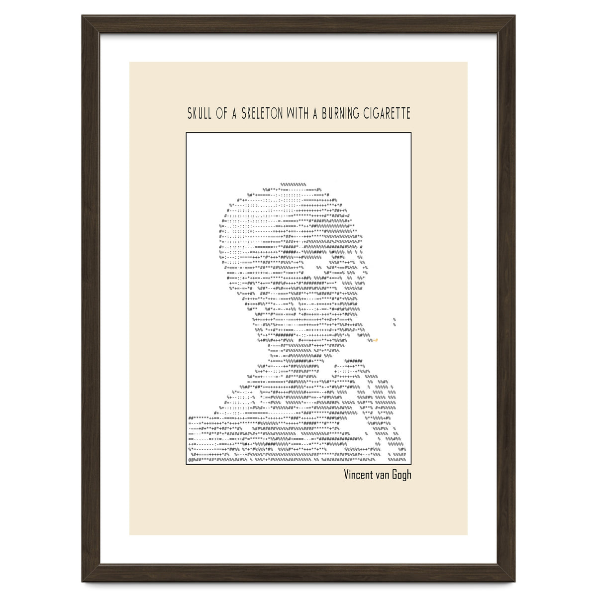 Skull Of A Skeleton With A Burning Cigarette Vincent Van Gogh Ascii Art