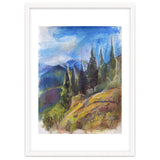 Pastel drawing of an Alpine Pine Forest thumbnail
