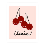 Cherries modern simple minimalistic red cute Fruit wall art (Print Only) thumbnail