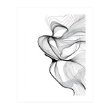 Abstract Black And White Swirls And Lines Flowing Art (Print Only) thumbnail