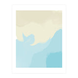 Mellow, Abstract Powder Blue Pastel Pearl Painting, Modern Simple Minimal Waves (Print Only) thumbnail