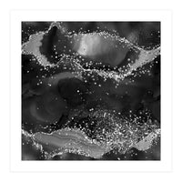 Black Glitter Agate Texture 05 (Print Only)