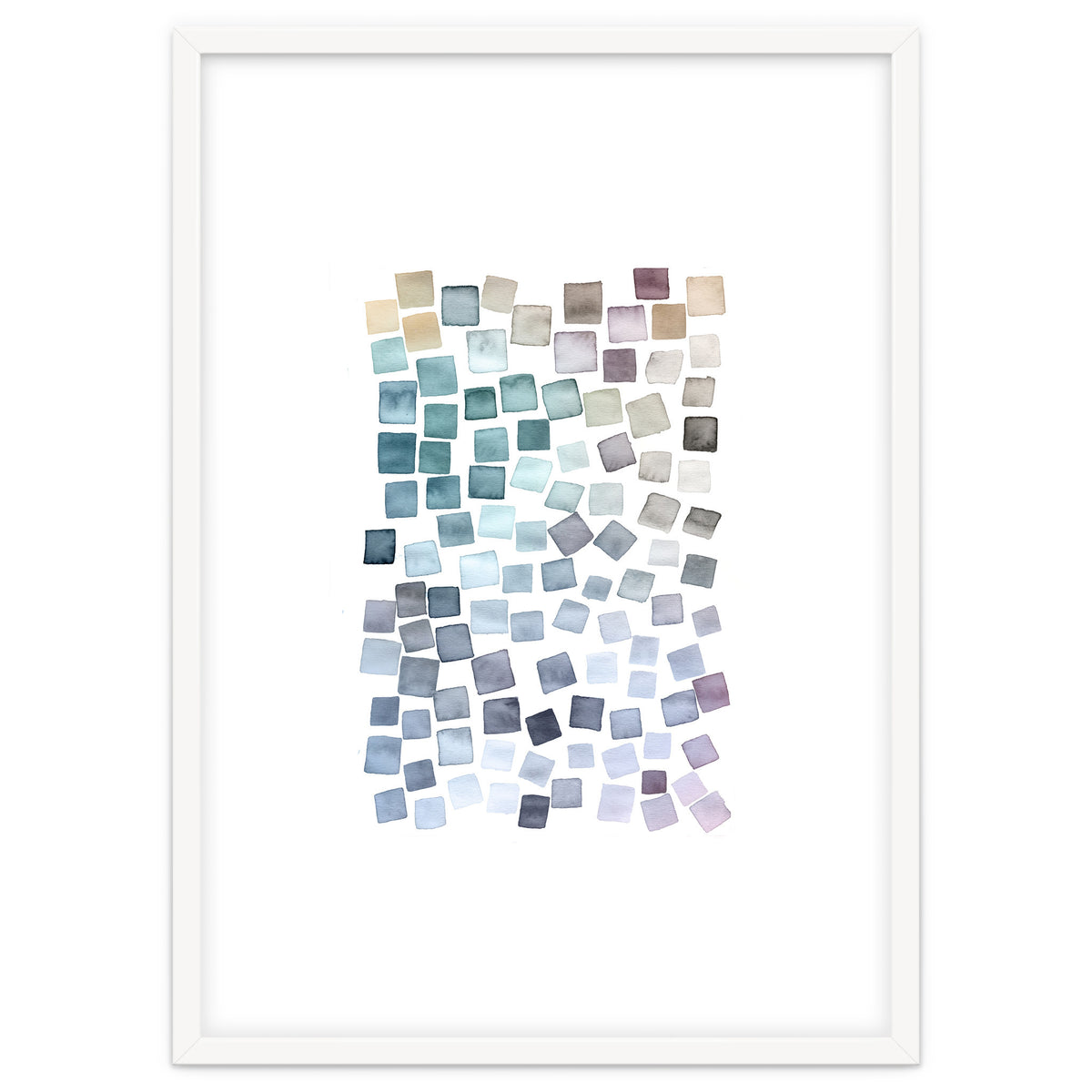 Watercolor Geometric Square Shapes Cozy