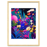 Surreal Emotions, Abstract Colorful Bold Botanical Nature Garden, Eclectic Boho Bohemian Modern Contemporary Graphic Design Painting thumbnail