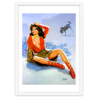 Pinup Girl Fell From A Wild Horse