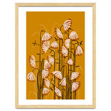 Linocut Flower Meadow Mustard Yellow thumbnail