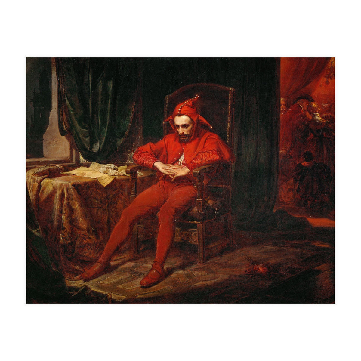The court jester Stanczyk receives news of the loss of Smolensk (1514). (Print Only)