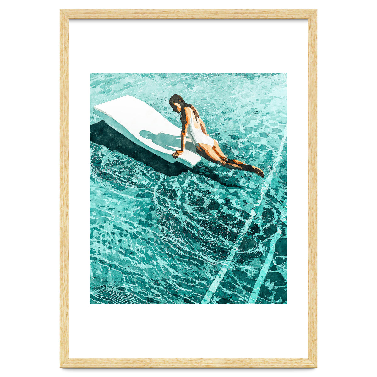 Pool Day | Summer Swimming Swim Fashion | Bath Vacation Relax Self Care Watercolor Painting