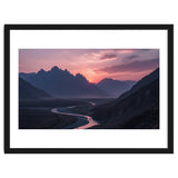 Crimson Sunset Valley: Serene Mountain Vista thumbnail