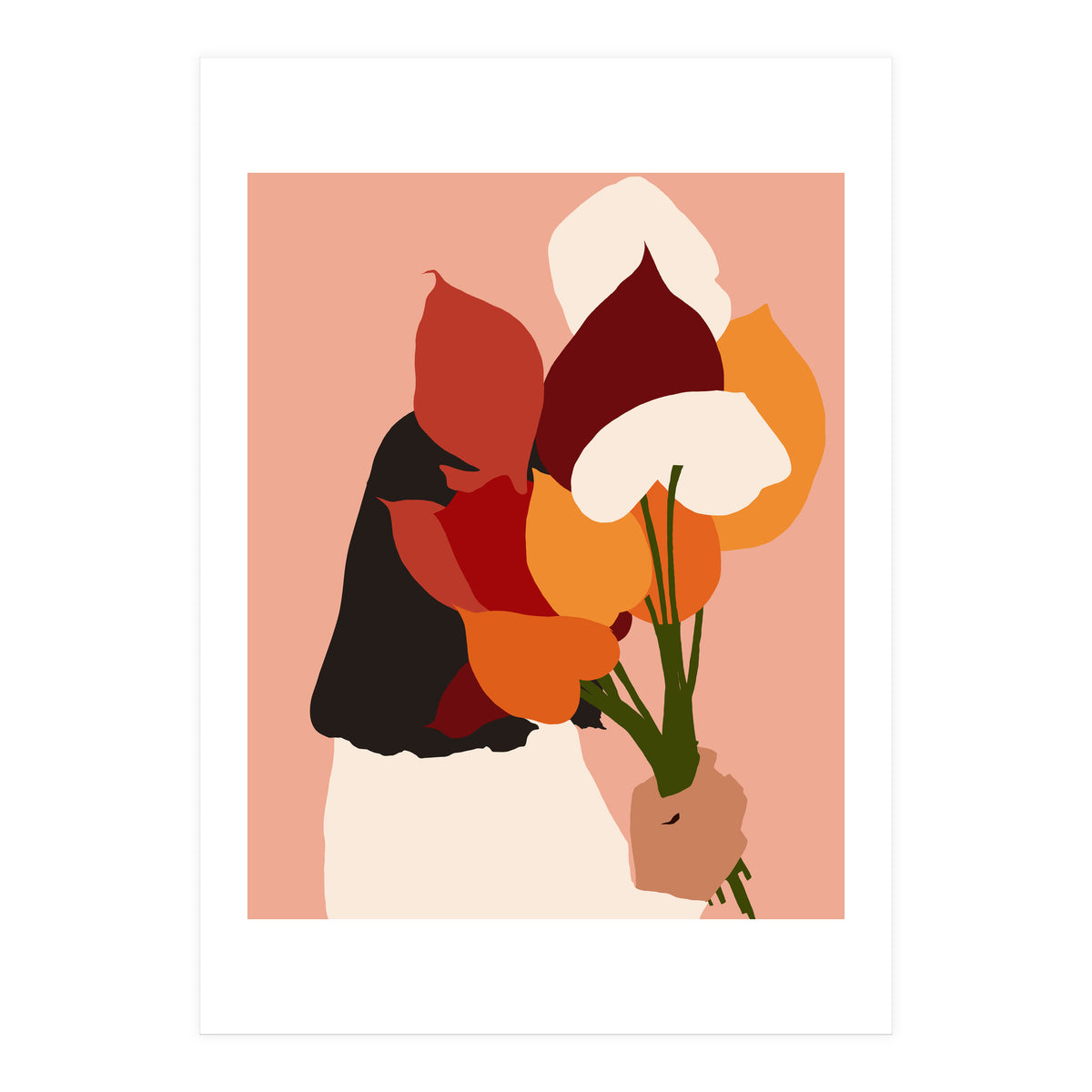 The Comfort Zone, Pastel Bohemian Woman, Floral Self Care Self Love Positivity Growth, Eclectic Boho Concept (Print Only)