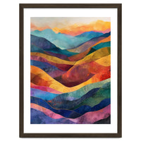 Jewel-Toned Abstract Mountain Landscape Wall Art