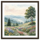 Serene Mountain Meadow Watercolor Landscape thumbnail
