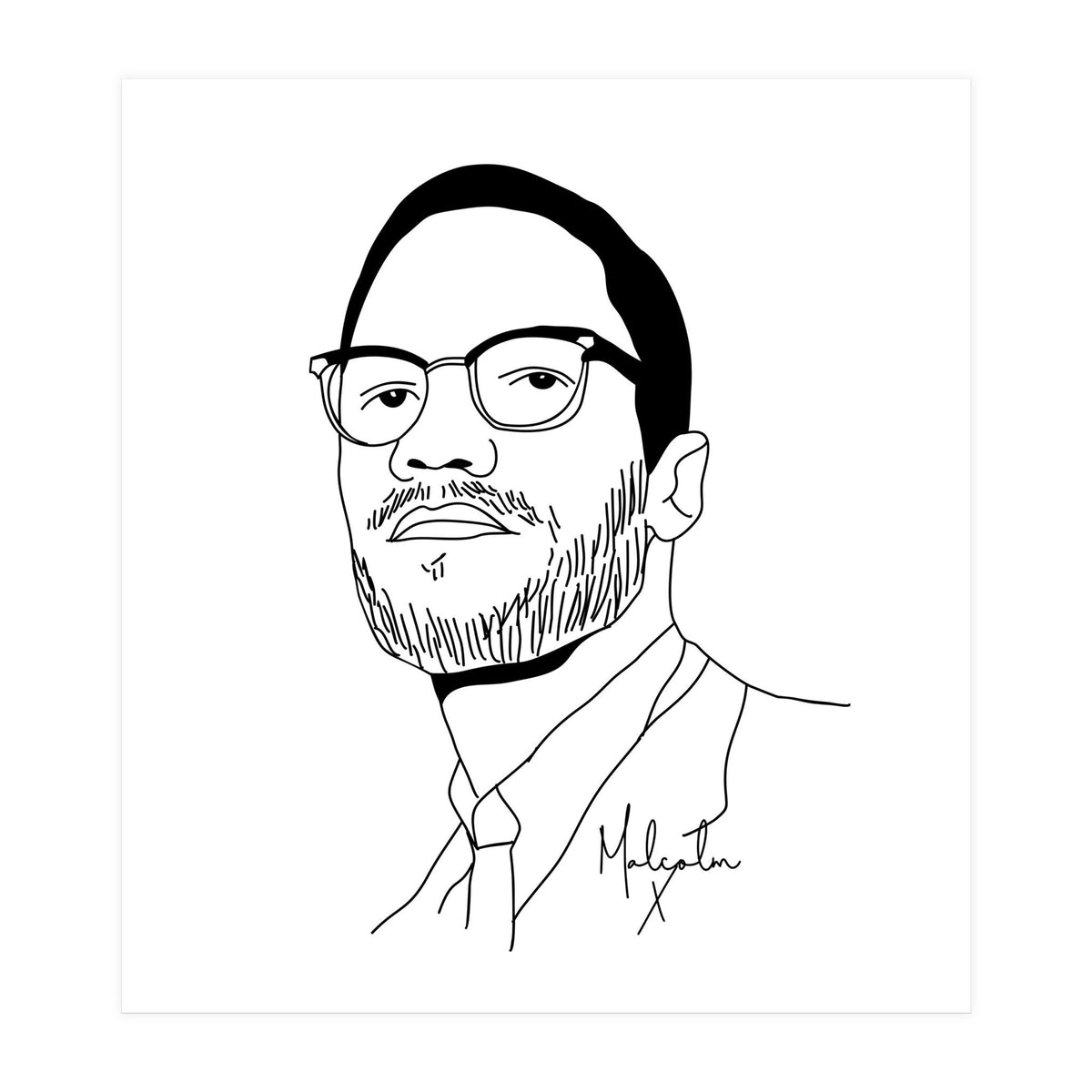 Malcolm X Illustration (Print Only)