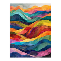 Vibrant Abstract Ribbon Landscape Art (Print Only)
