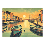 Vintage Harbor Sunset Poster (Print Only) thumbnail