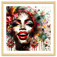 Brazilian Carnival Watercolor Portrait