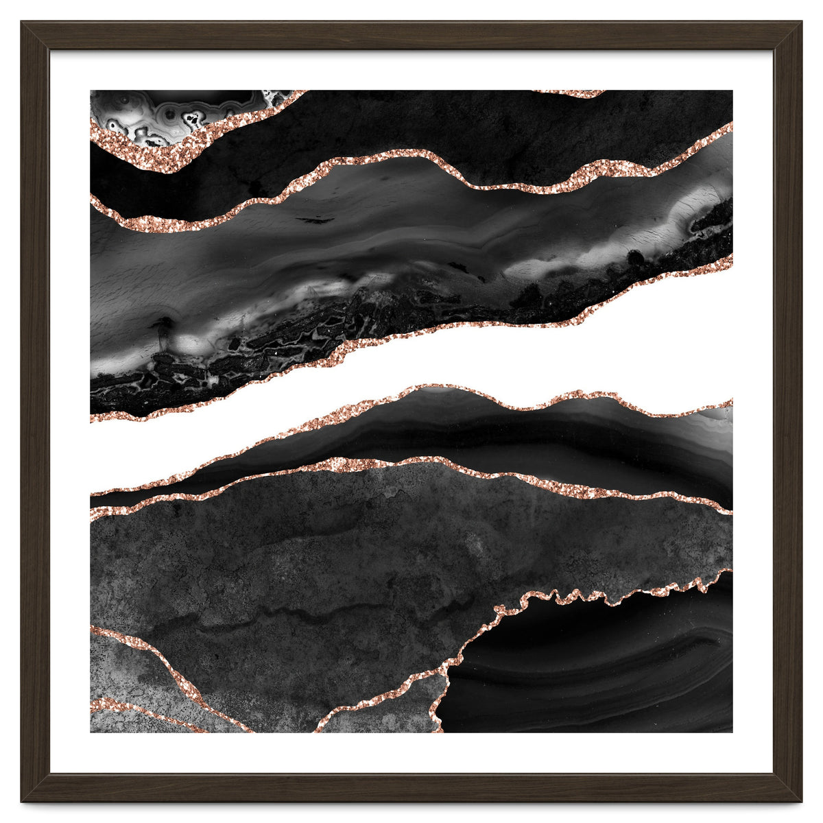 Black & Rose Gold Agate Texture 08