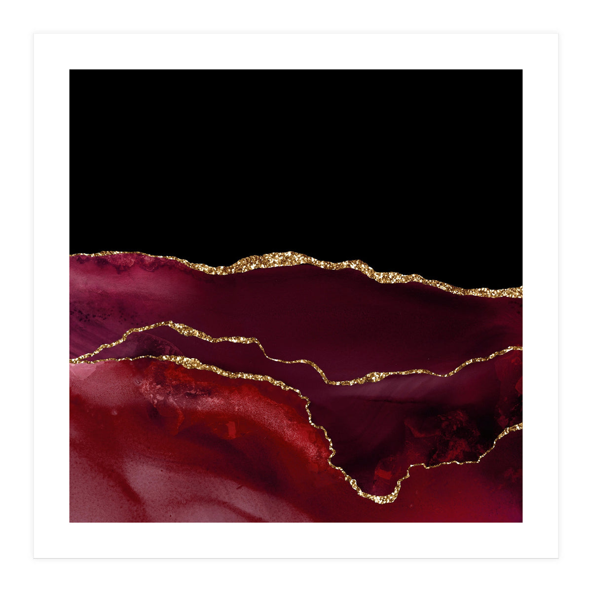 Burgundy & Gold Agate Texture 07 (Print Only)