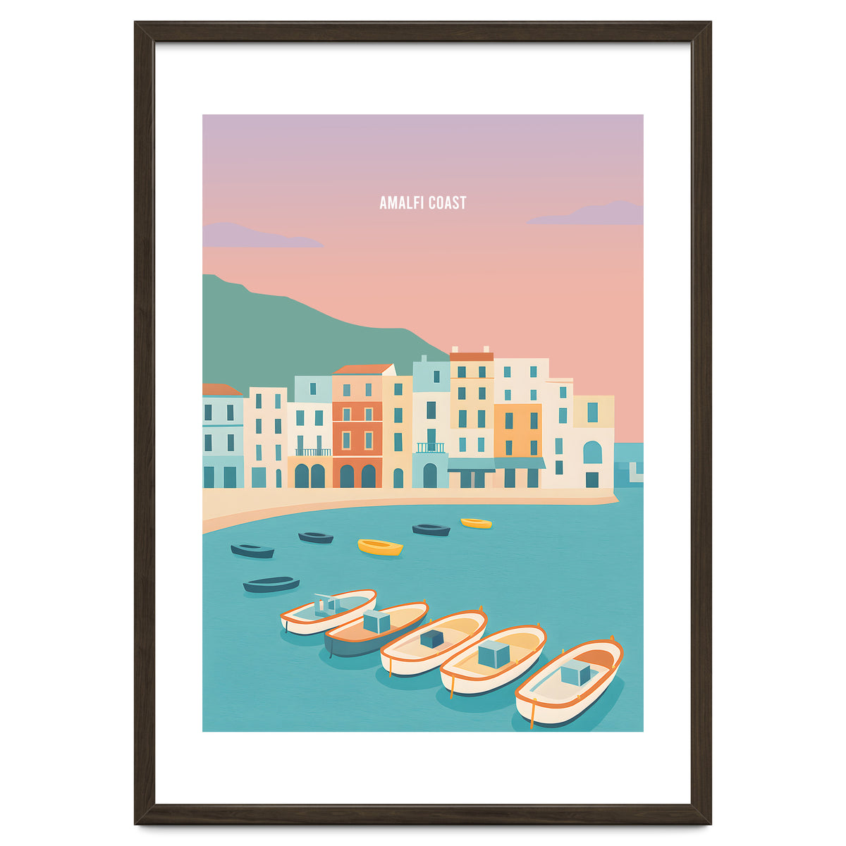 Amalfi Coast Italy Travel Postcard