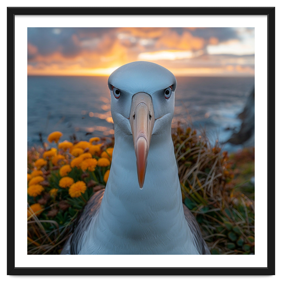 Albatross Bird With Intense Gaze By The Sea