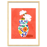 The Flowerpot, Floral Nature Watercolor Painting, Eclectic Bohemian Blossom Plants, Maximalism Contemporary Boho thumbnail