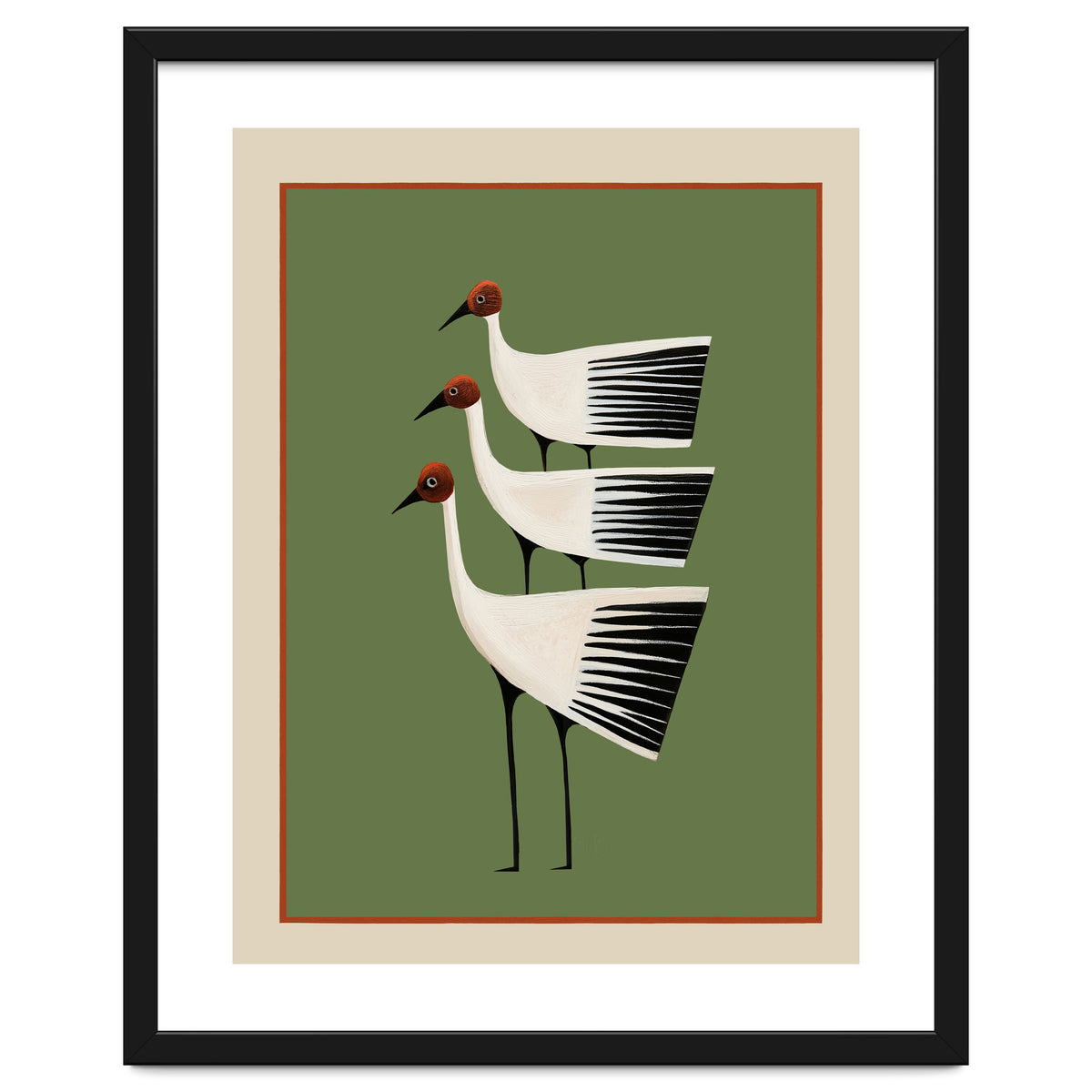 Striped Bird Trio I