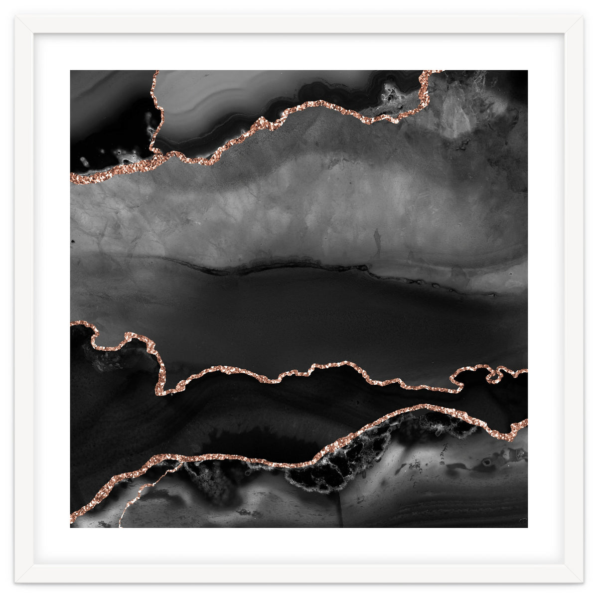 Black & Rose Gold Agate Texture 02