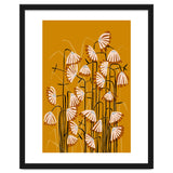 Linocut Flower Meadow Mustard Yellow thumbnail
