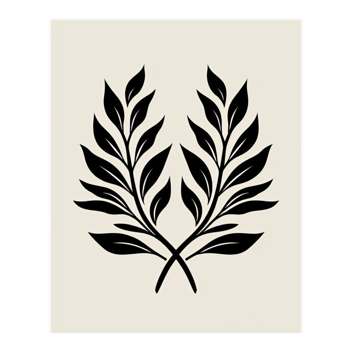 Minimalist Laurel Wreath: Botanical Line Art (Print Only)