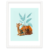 Camel Ride, Modern Bohemian Eclectic Animals, India Culture Travel Palm Desert Painting thumbnail