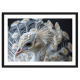 Close Up Albino Peacock Bird Portrait thumbnail