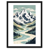Majestic Alpine Peaks: Organic Modern Landscape Art thumbnail