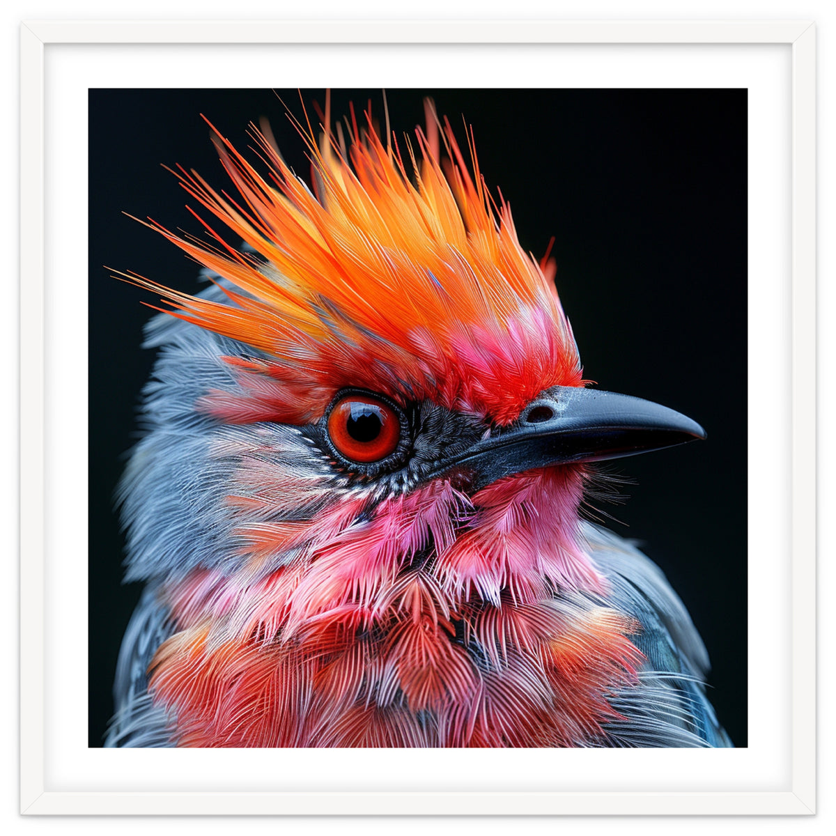 Close Up Of Exotic Bird With Vibrant Plumage