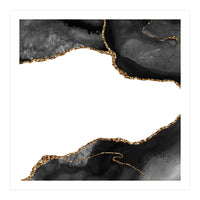 Black & Gold Agate Texture 09 (Print Only)