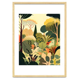 Pastel Garden, Botanical Nature Plants Jungle, Bohemian Eclectic Forest Illustration thumbnail