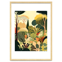Pastel Garden, Botanical Nature Plants Jungle, Bohemian Eclectic Forest Illustration